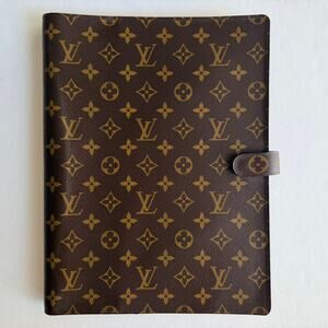 Louis Vuitton Monogram Large Desk Agenda Cover & Notepad RARE 2008 Bloc A4 EUC